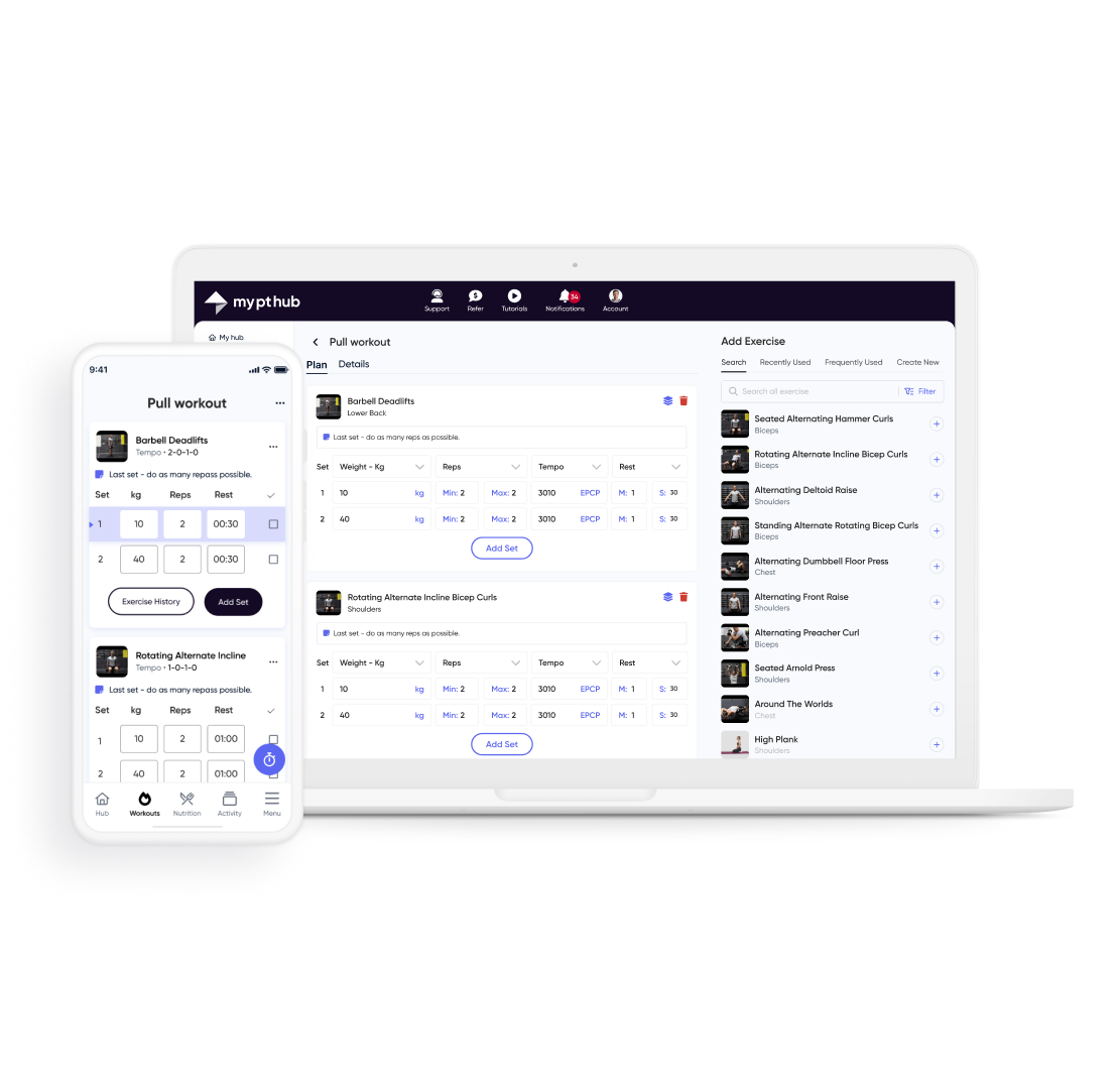 screenshot of My PT Hub